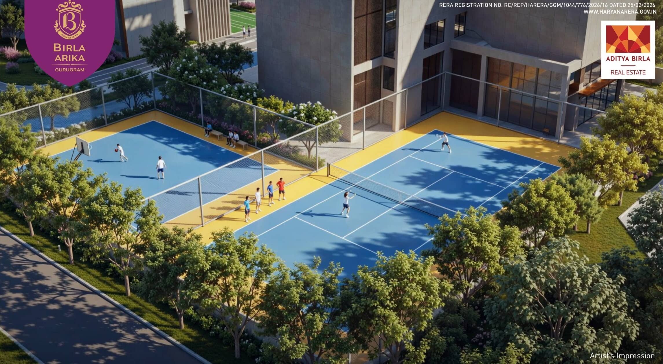 Birla Arika Phase 2 Sec 31, Gurgaon Birla Arika Tennis & Basketball Court Top View