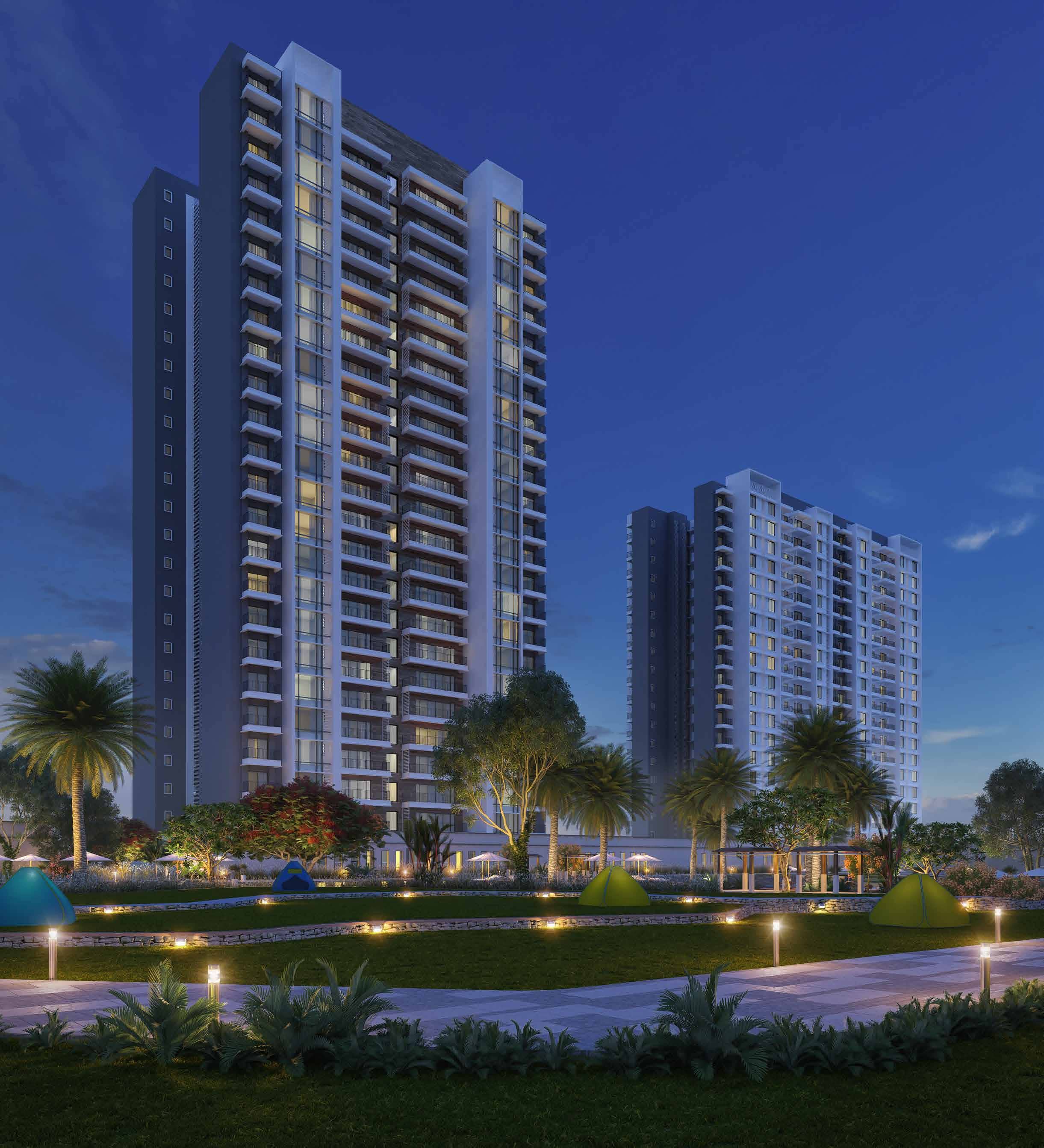 Sobha City Vista Residences Sector 108, Gurgaon Residential Towers at Night