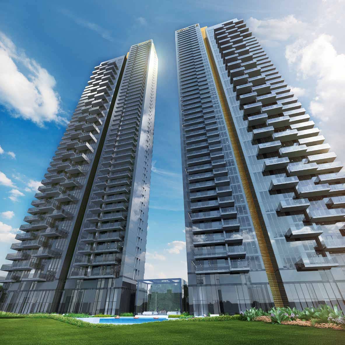 Trump Towers Delhi Ncr GURUGRAM, BADSHAHPUR ST Trump Towers Delhi NCR - Twin Towers Daytime Facade