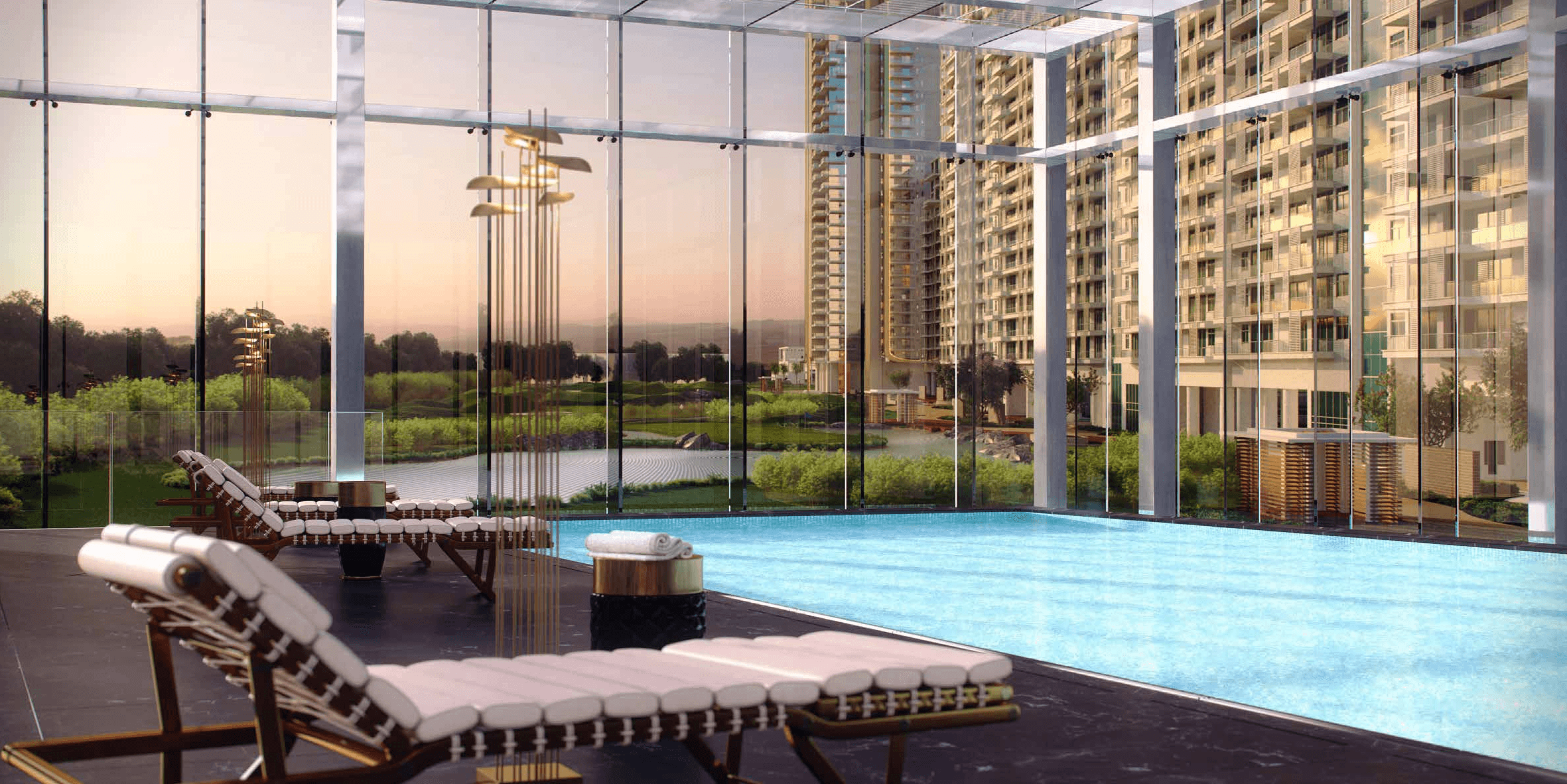 Trump Towers Delhi Ncr GURUGRAM, BADSHAHPUR ST Trump Towers Delhi NCR - Infinity Pool and Loungers