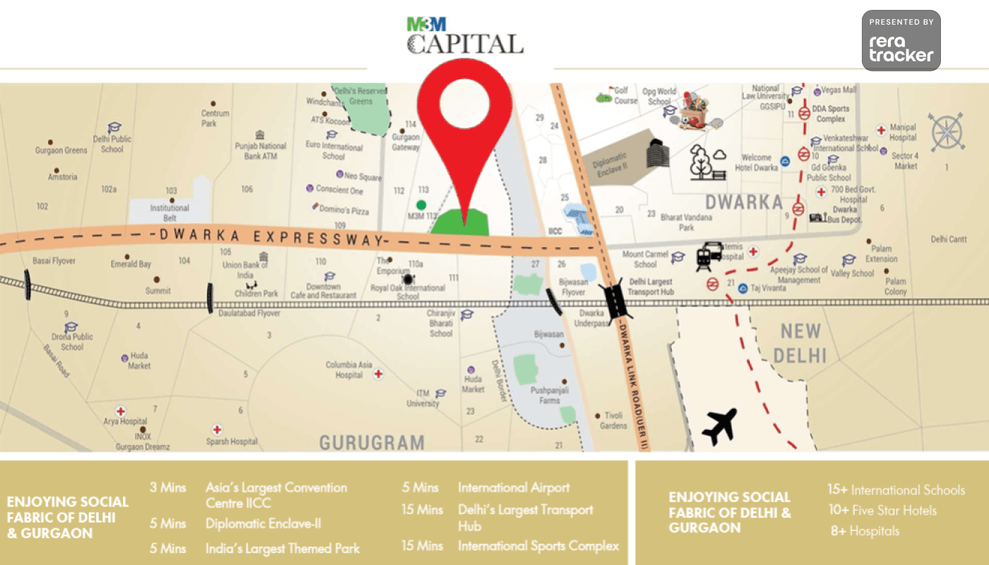 M3M Capital Phase 2 ( Tower 4a, 4b, 5a, 5b, 5c, 6a) Gurgaon M3M Capital Location Map