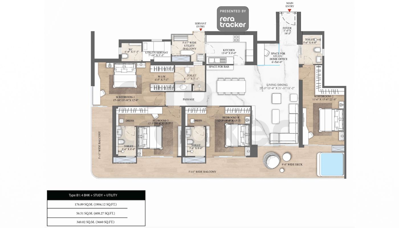 SMARTWORLD THE EDITION Gurgaon floor plan 4 BHK 3660.00 sq.ft