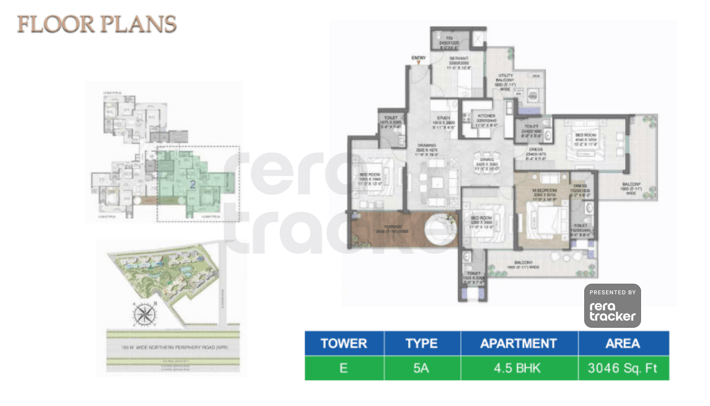 M3M Mansion Sector 113, Gurgaon floor plan 4 BHK 3046.00 sq.ft