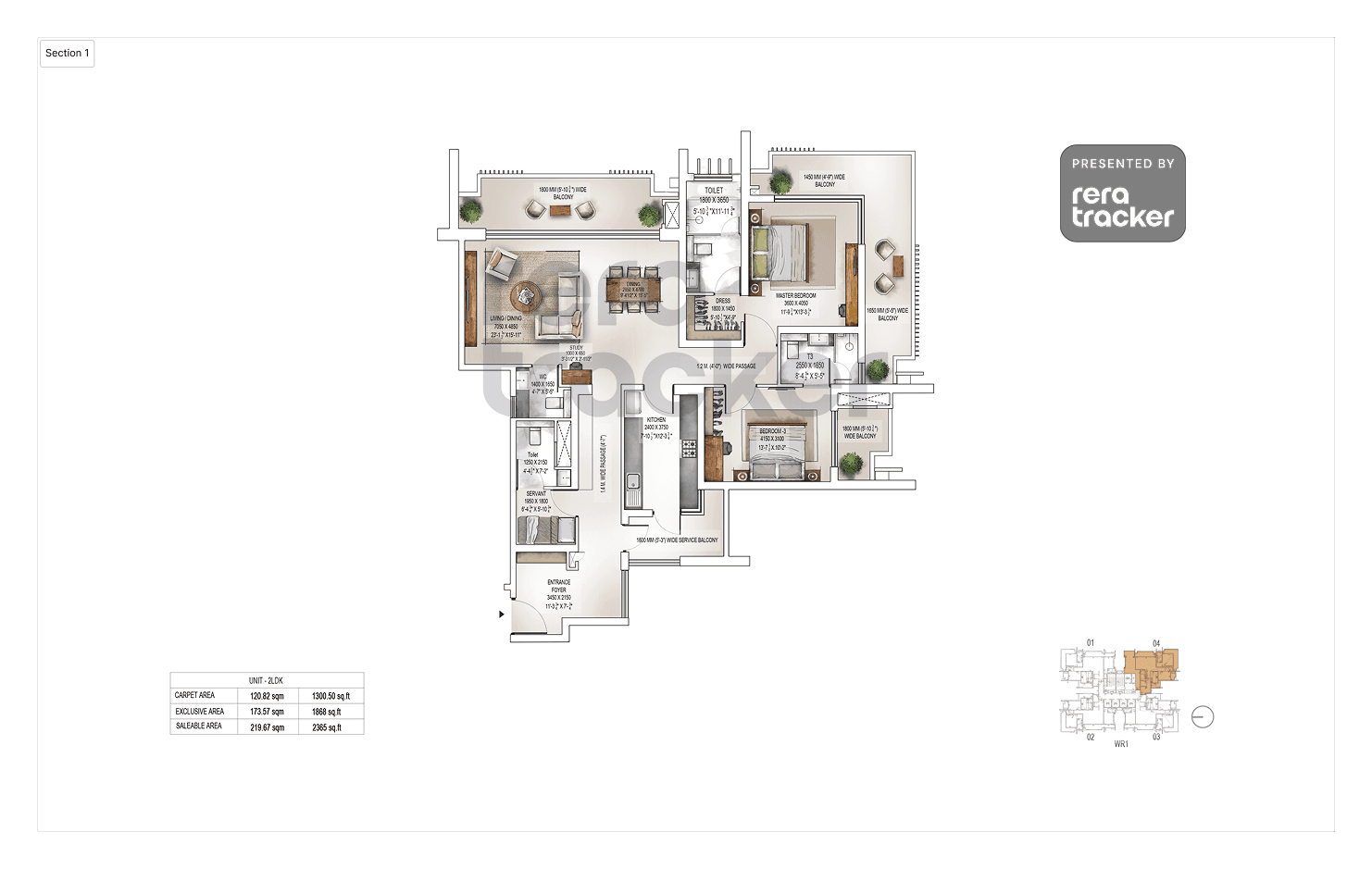 Floor plan for 2 BHK 2365.00 sq.ft