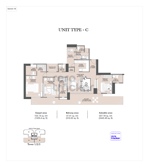 Pyramid Alban Gurgaon floor plan 3 BHK 2445.00 sq.ft