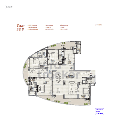 Adani Lushlands Gurgaon floor plan 4 BHK 6050.00 sq.ft