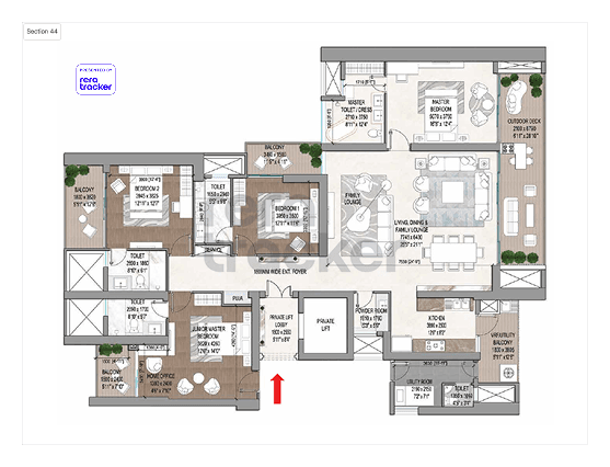 Floor plan for 3 BHK 2780.00 sq.ft