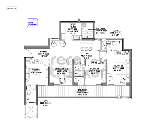 Floor plan for 4 BHK 0.00 sq.ft