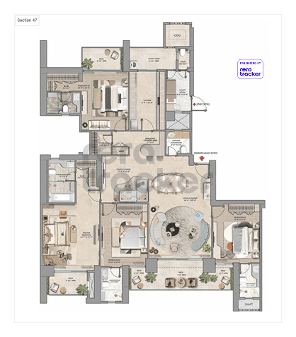 Whiteland Westin Residences Gurgaon floor plan 4 BHK 3987.00 sq.ft