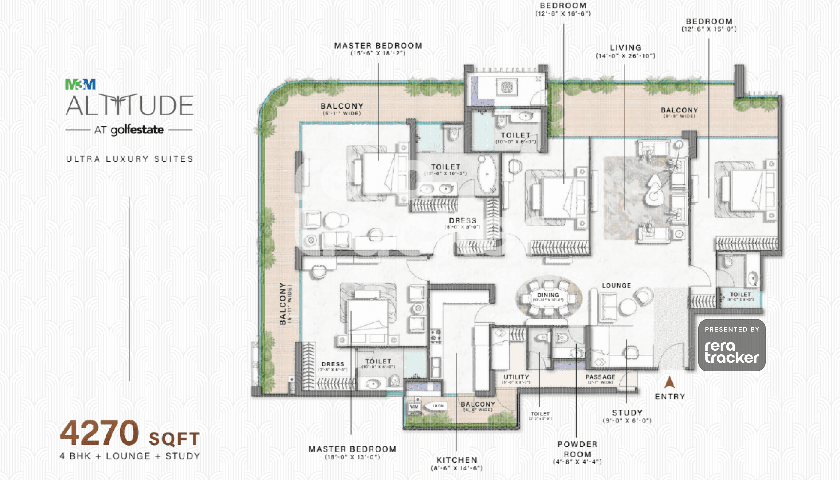 M3M Altitude Sector 65, Gurgaon floor plan 4 BHK 4270.00 sq.ft
