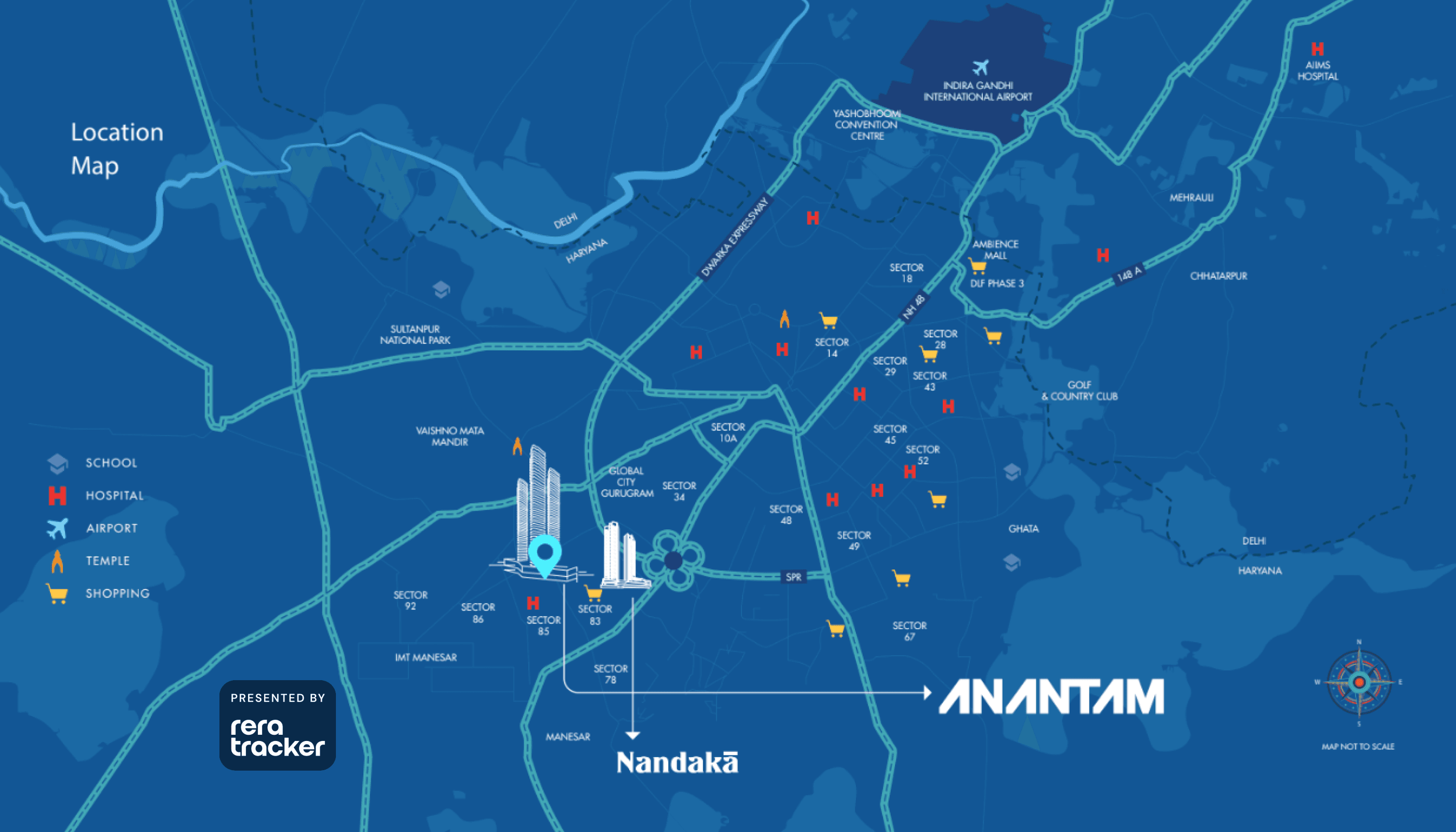 Ganga Anantam Sector 85, Gurgaon Ganga Anantam Location map