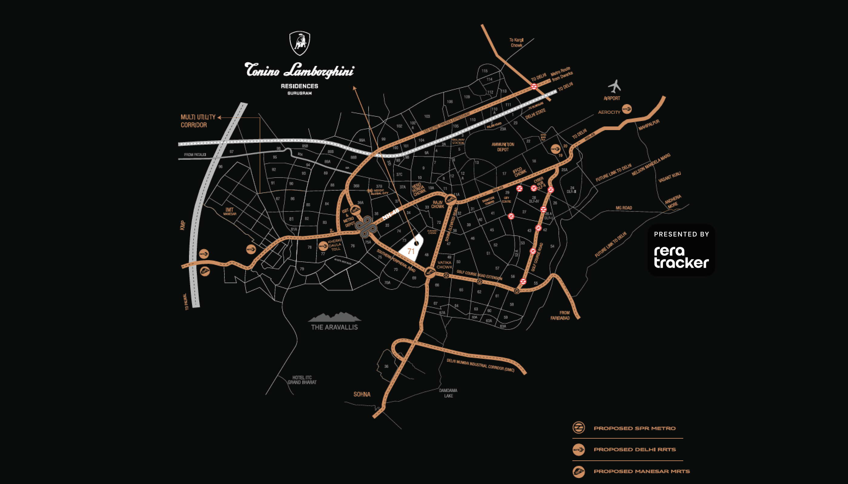 Tonino Lamborghini Residences Gurugram Gurgaon Tonino lamborghini Residences Location Map