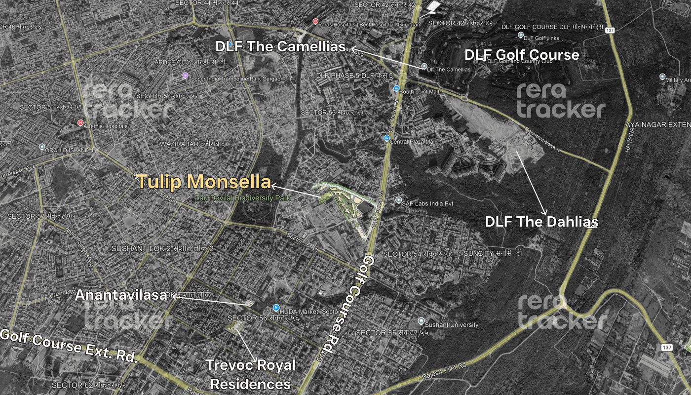Tulip Monsella Gurgaon Tulip Monsella Location Golf Course Road