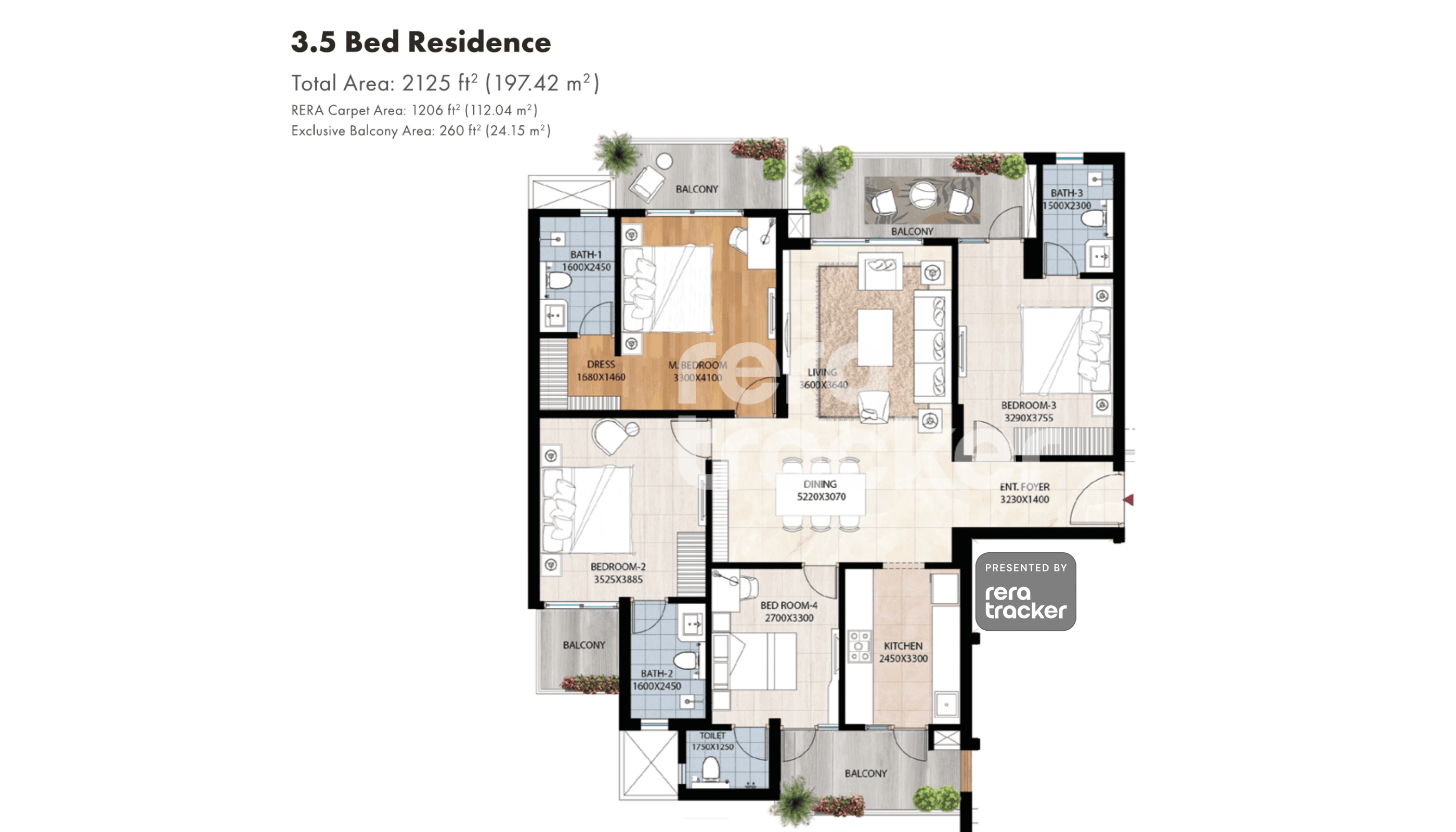 ATS Grandstand Phase 1 Sector 99A, Gurgaon floor plan 3 BHK 2125.00 sq.ft