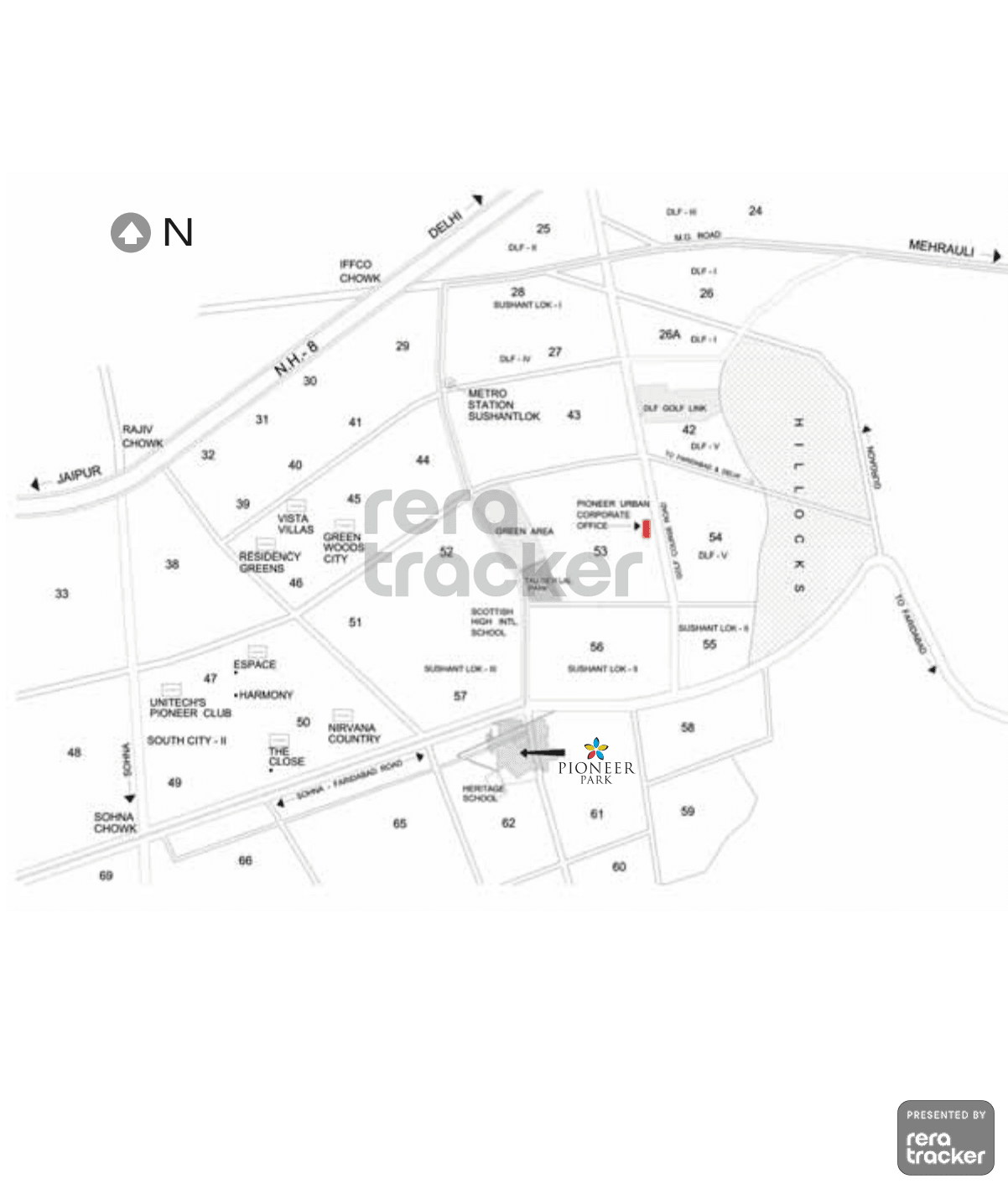 Pioneer Urban Presidia Sector 62, Gurgaon Presidia Location Map