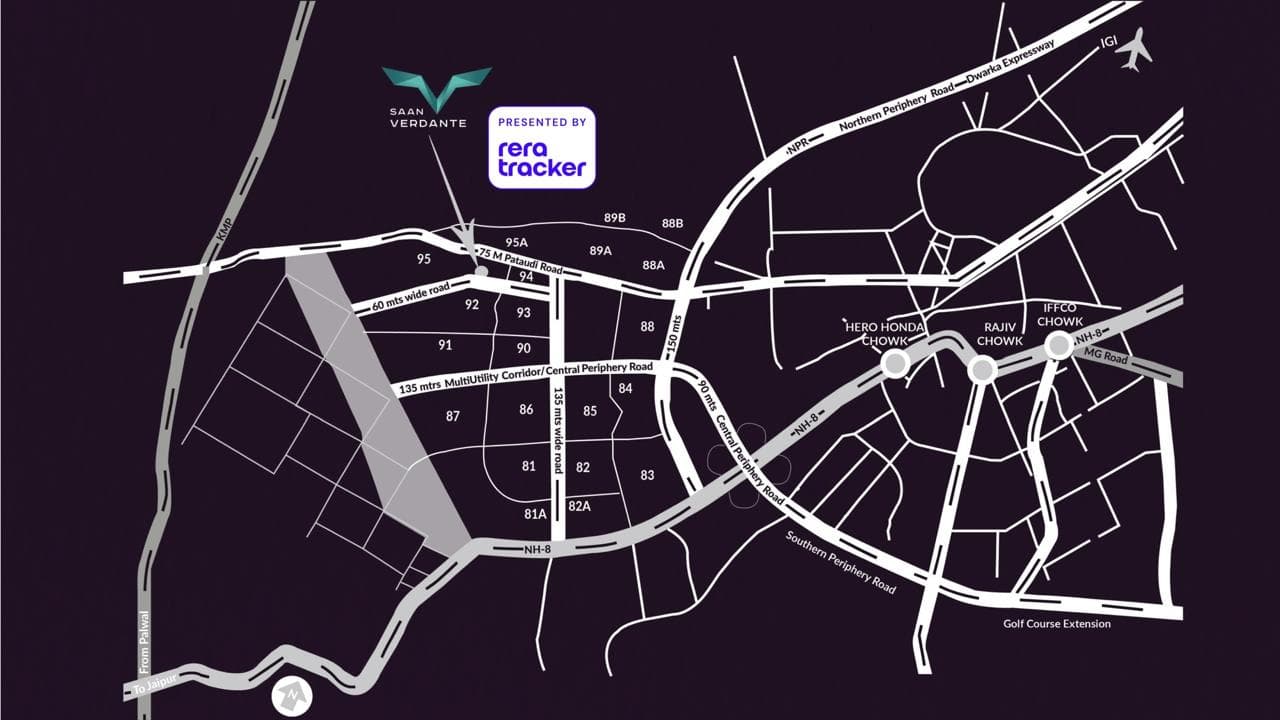 Saan Verdante Sector 95, Gurgaon SAAN Verdante Location