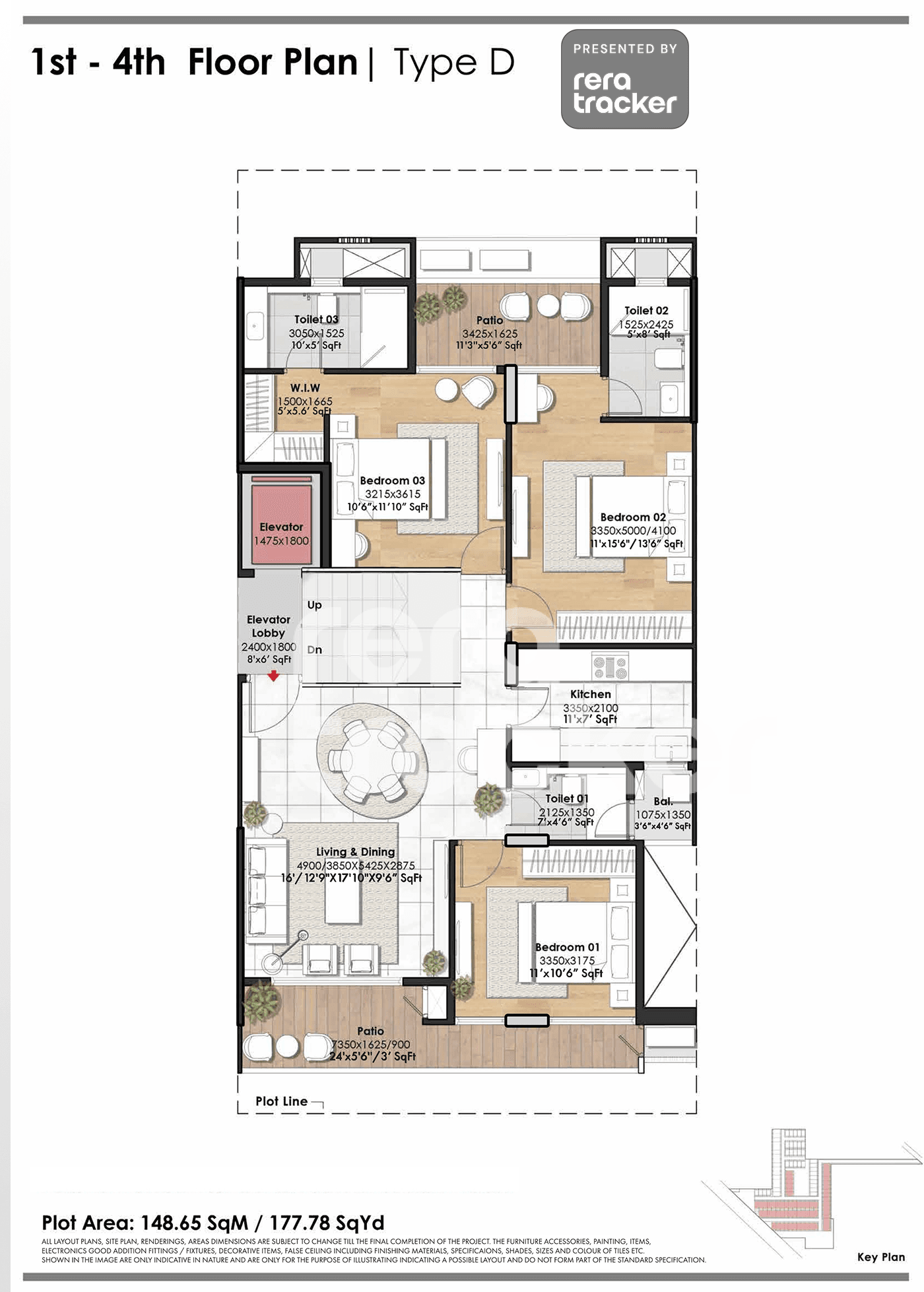 Whiteland Blissville Gurgaon floor plan 3 BHK 1672.00 sq.ft